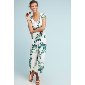 Anthropologie Maeve Carson Flutter Sleeve Jumpsuit